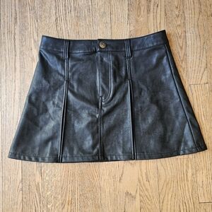 Divided Black Faux Leather Mini Skirt